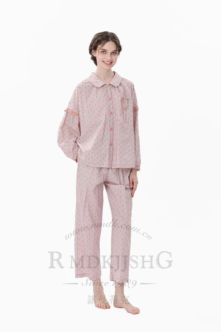 女士圆领长袖家居服套装印花秋冬棉质休闲255808/255809/