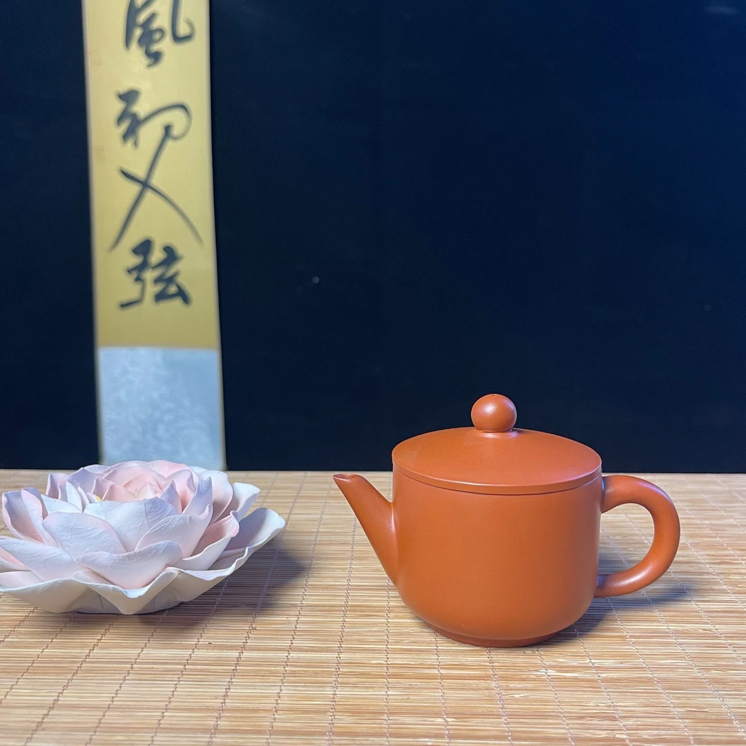 120c薄胎汉瓦壶潮州原矿朱泥紫砂壶全手工6公分大口实用泡茶壶
