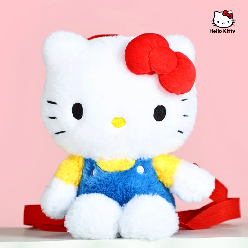 三丽鸥正版hellokitty毛绒公仔背包女生可爱凯蒂猫毛绒双肩包女生