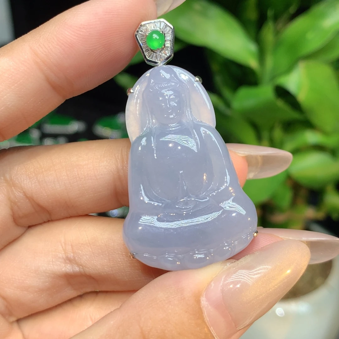 颈饰18K金镶嵌翡翠