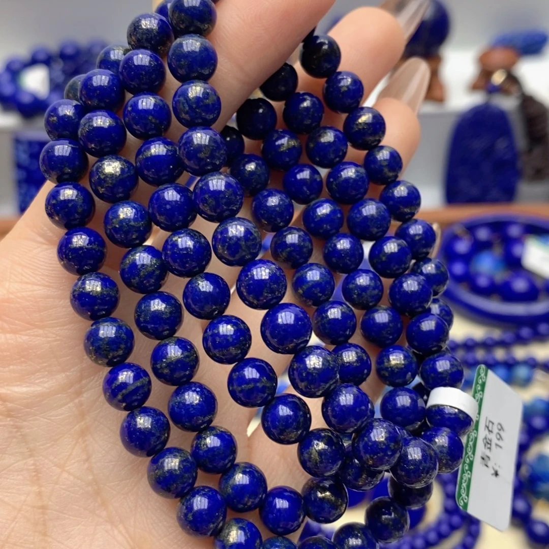 青金石未镶嵌颈饰7mm108