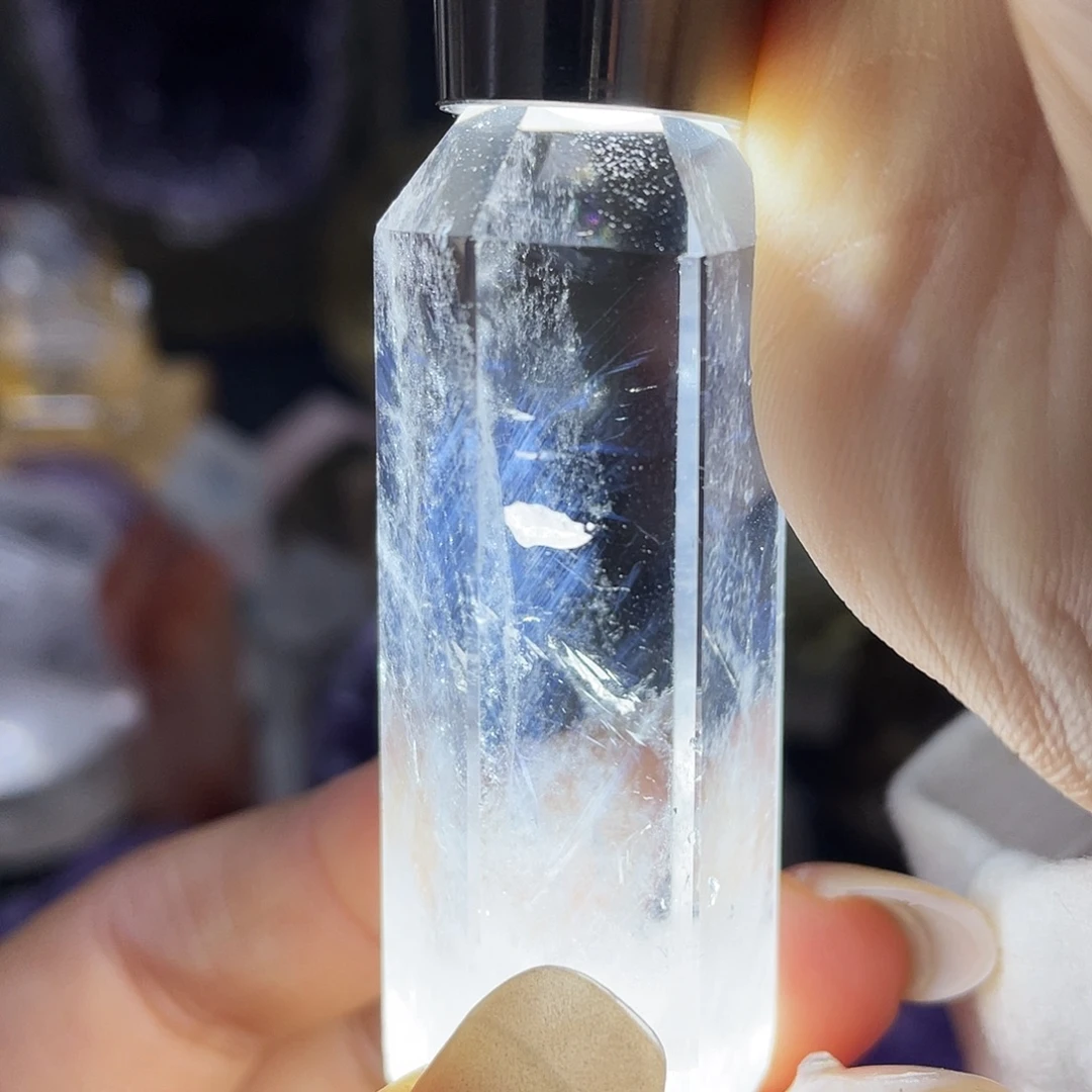 珠宝半成品水晶未镶嵌127蓝针柱子