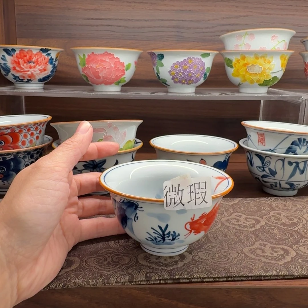 釉下手绘茶具微瑕