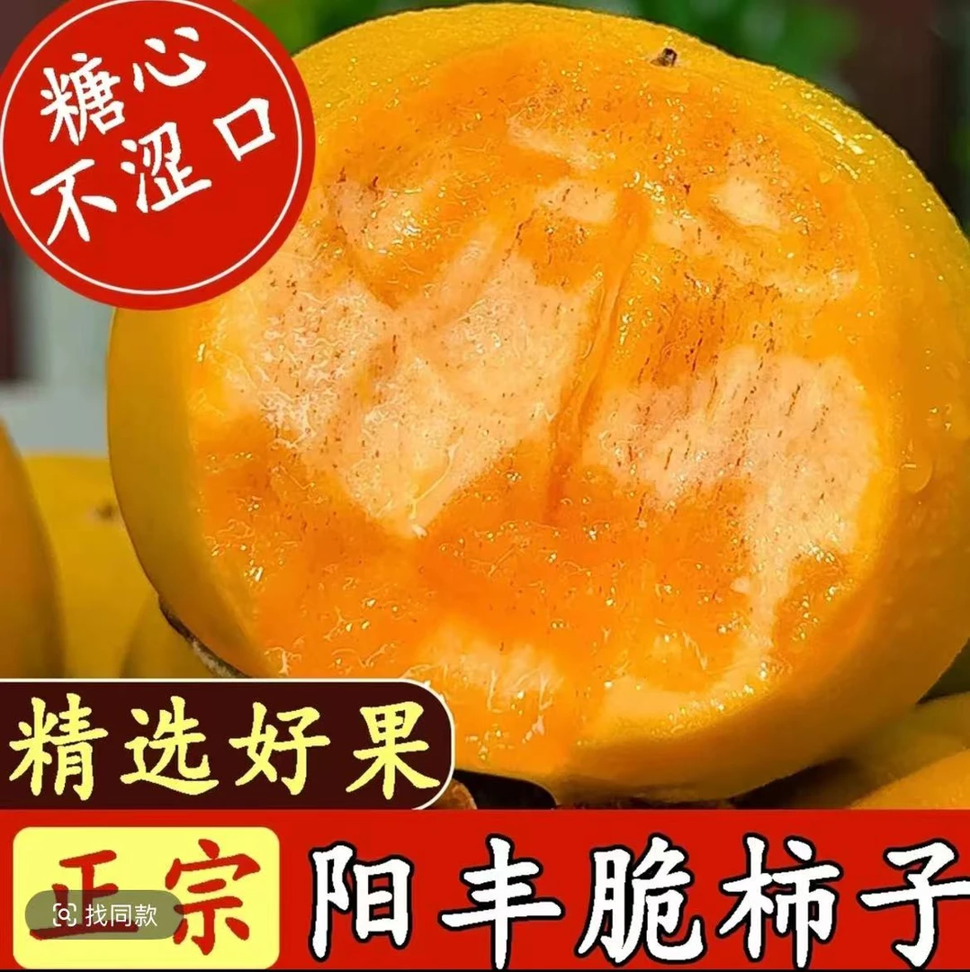 顺丰包邮山西阳丰巧克力脆甜柿子新鲜当季水果脆甜多汁