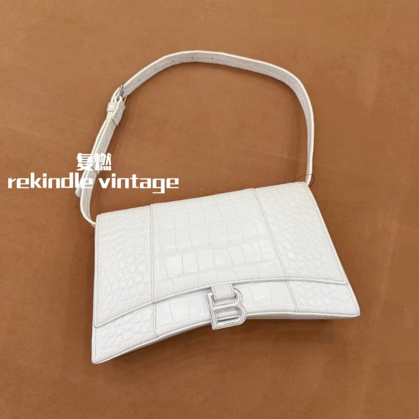 95新 Balenciaga/巴黎世家 复燃精选/白银鳄鱼压纹downtown