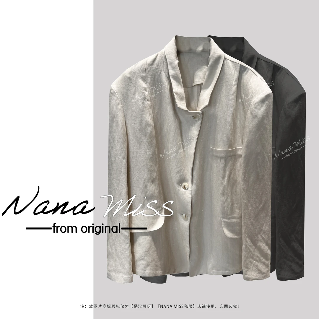 HANsketsh ROOM 【系扣翻领西服】宽松慵懒风薄款london西服上衣