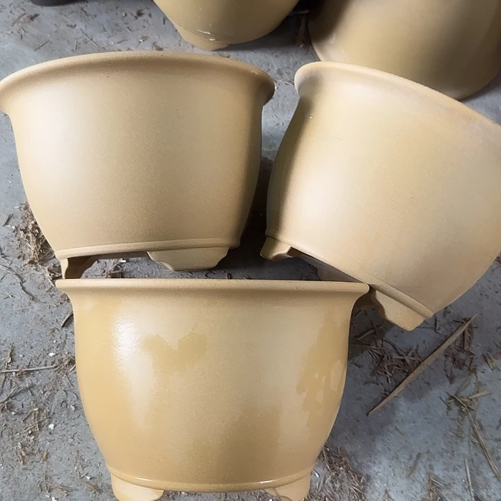 紫砂花盆大漏处理清仓一组23×15
