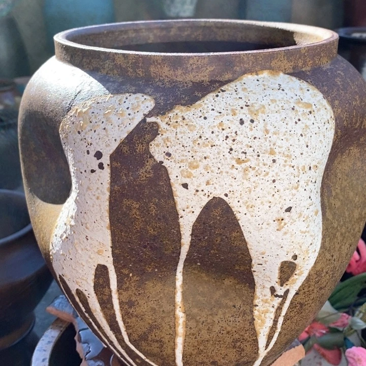 紫砂花盆高28口20手工