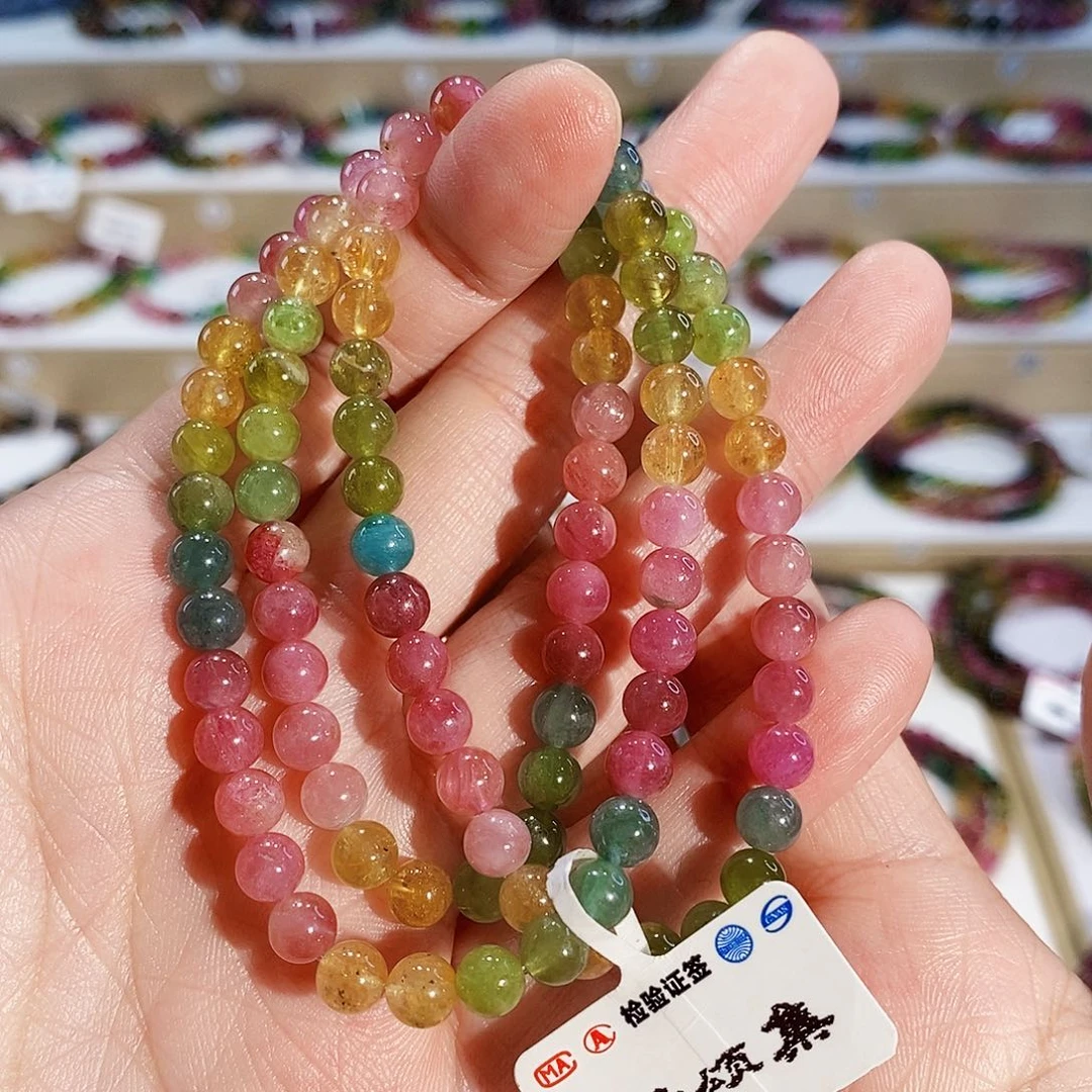 碧玺手链未镶嵌G2488三圈颜色微差