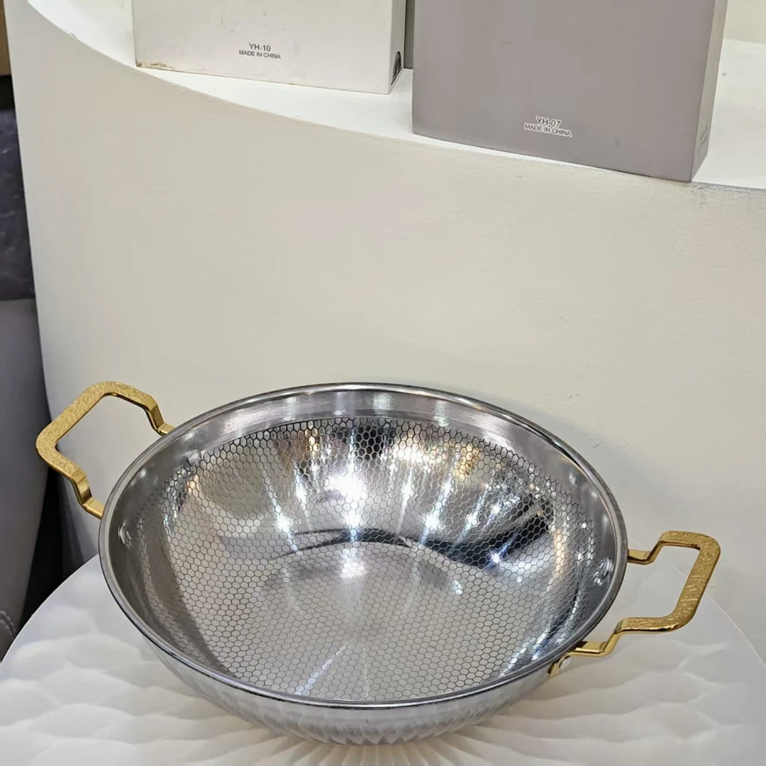 锤纹不锈钢汤锅电磁炉燃气灶通用加厚火锅锤纹不锈钢（随机发货）