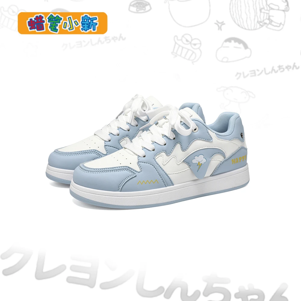 蜡笔小新蓝白板鞋秋冬款男鞋2025爆款上班通勤时尚百搭增高板鞋