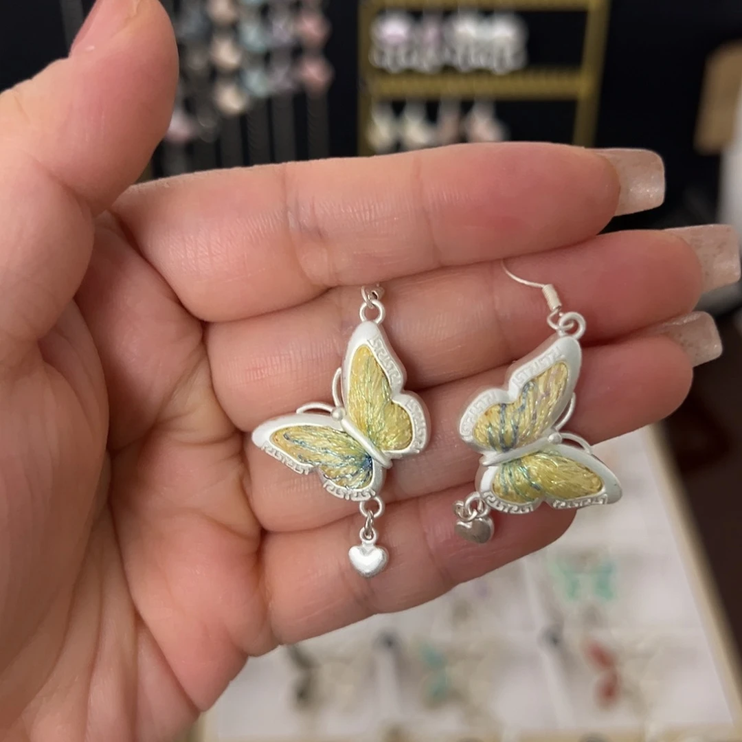 苗绣纯手工日常耳环