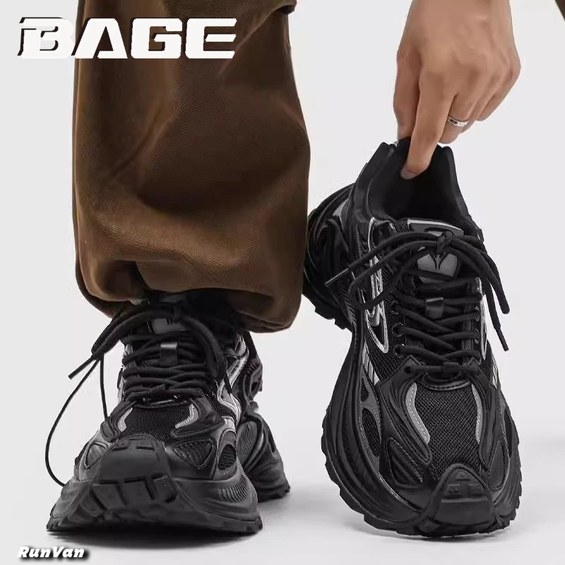 八哥巴黎响尾蛇黑武士老爹鞋男冬季厚底内增高休闲百搭莆田运动鞋