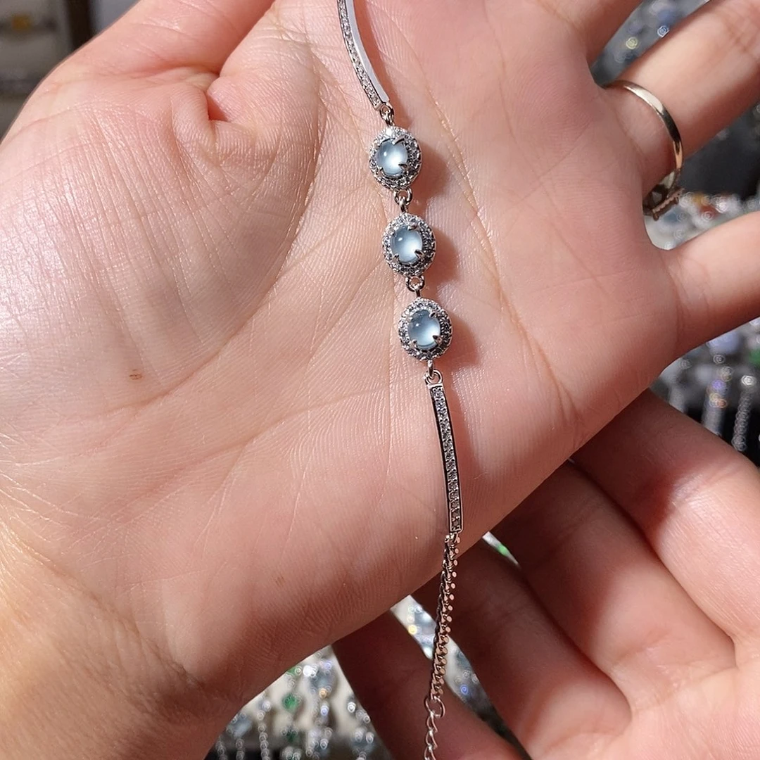 翡翠银S925镶嵌手链