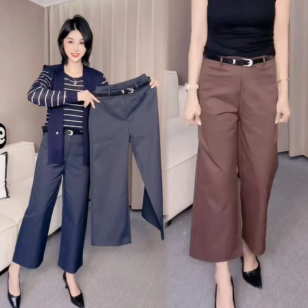 九分高腰宽松直筒休闲裤女洋气2025早秋季新款百搭显瘦西装直筒裤