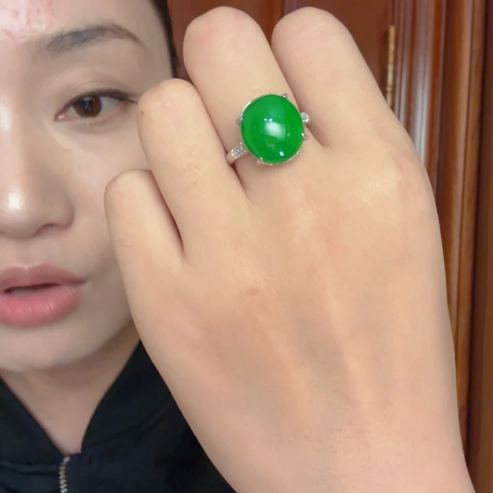 翡翠银S925镶嵌吊坠(不含链)戒指