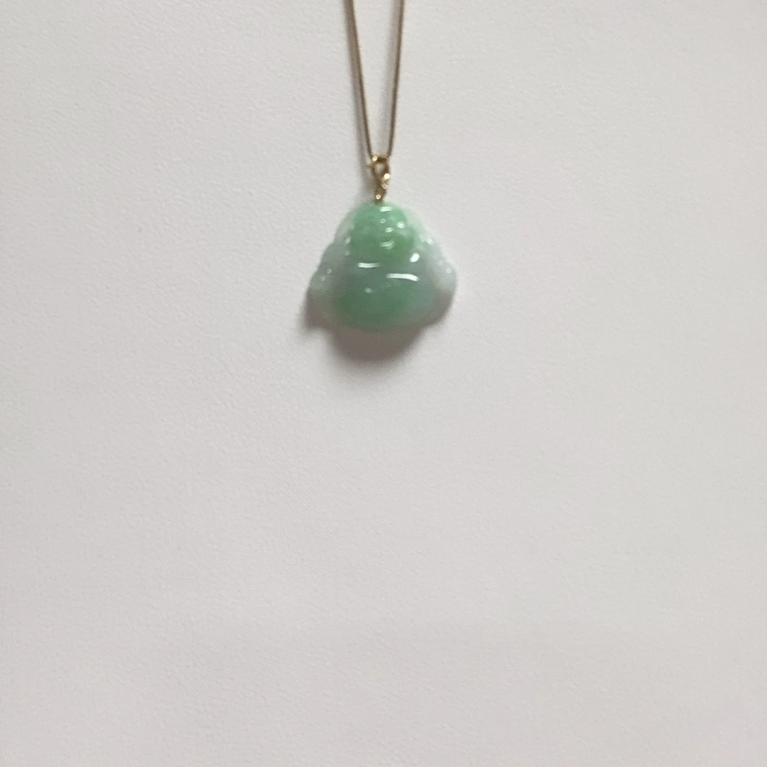 颈饰18K金镶嵌翡翠佛