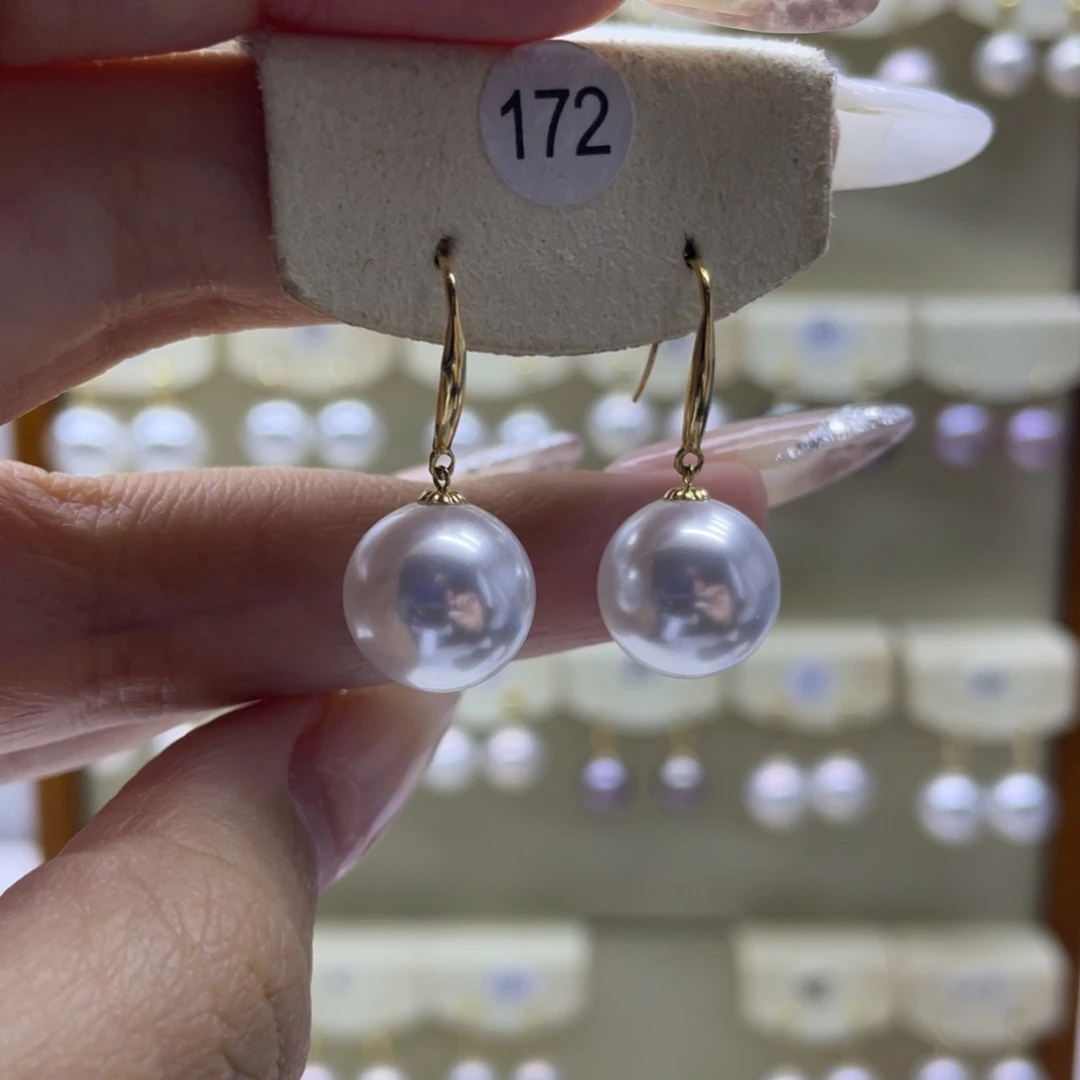 淡水珍珠耳饰18K金镶嵌