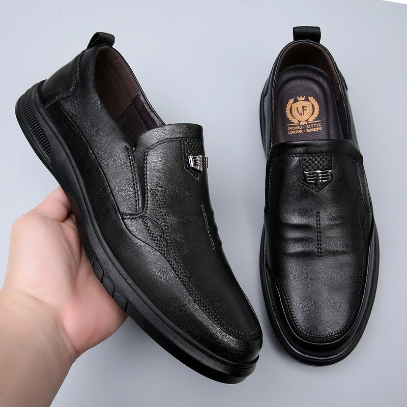 真皮牛皮休闲鞋软底男士中老年人皮鞋鞋子爸爸商务2024年软皮新品