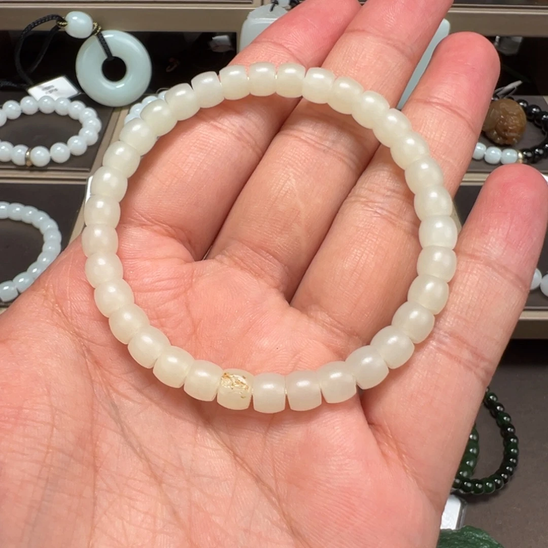 和田玉未镶嵌颈饰卡6.5mm