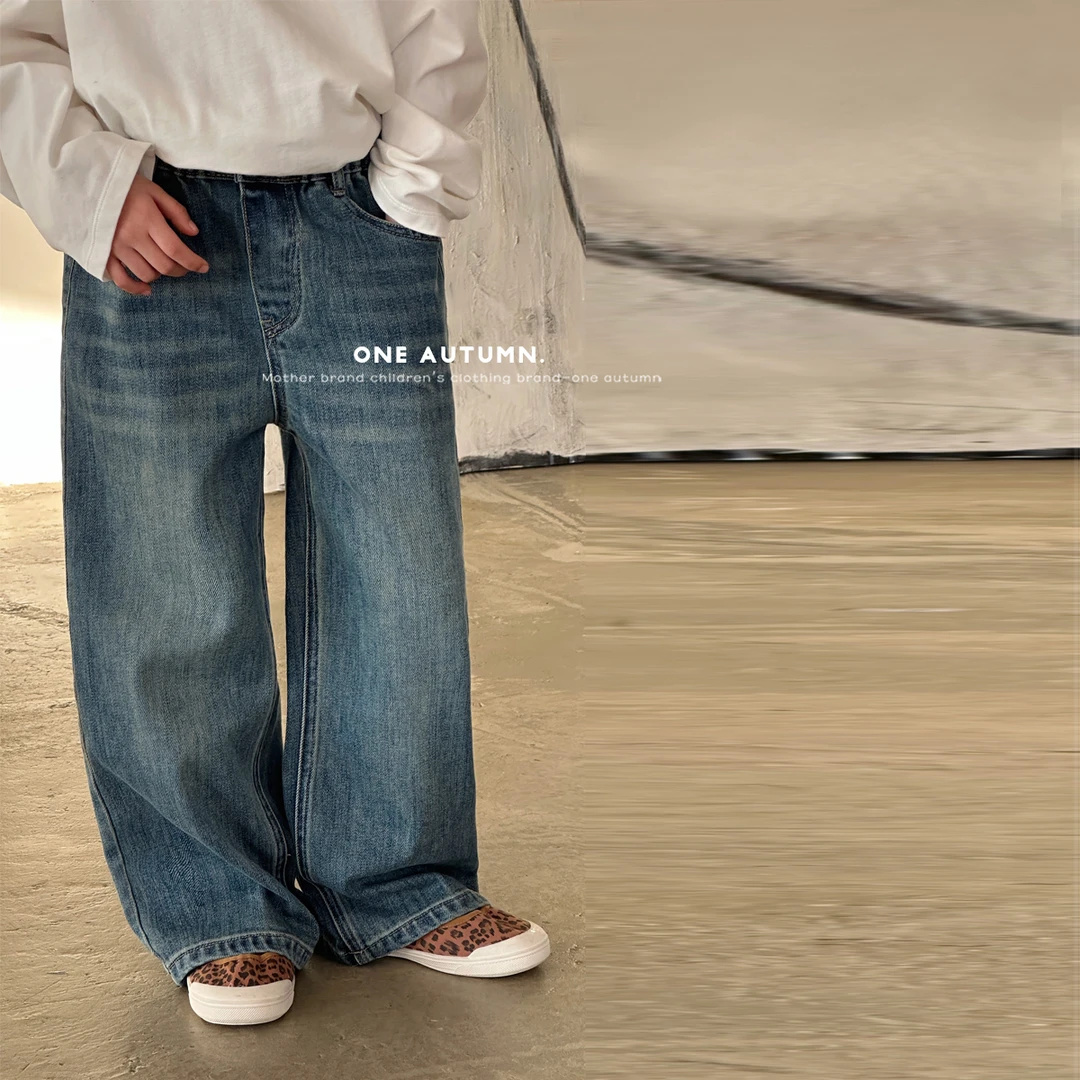 现货「壹秋.ONE AUTUMN」【经典蓝调】直筒牛仔裤女童春【51328】