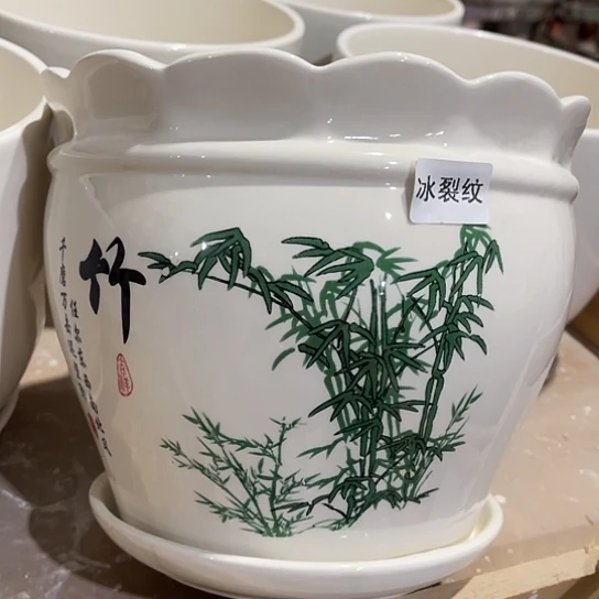 多肉绿植陶瓷花盆9.9包邮，有孔
