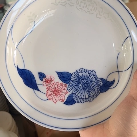 陶瓷8寸手绘深盘一个