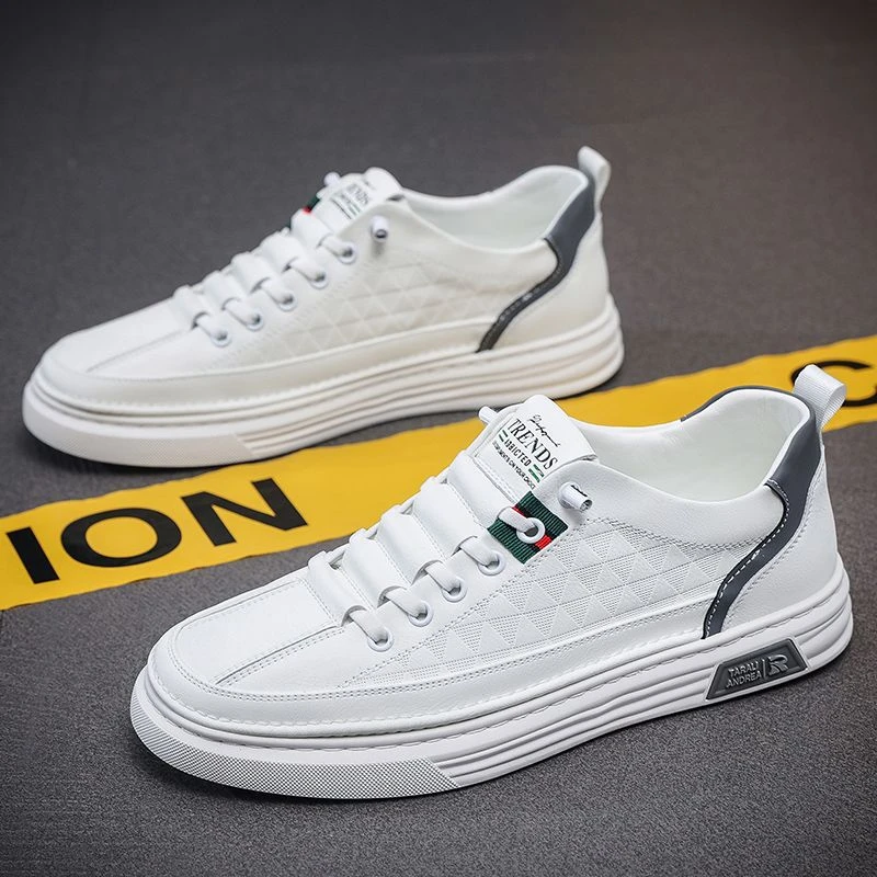 男鞋2025小白鞋休闲潮鞋透气潮流板鞋百搭脚蹬R001