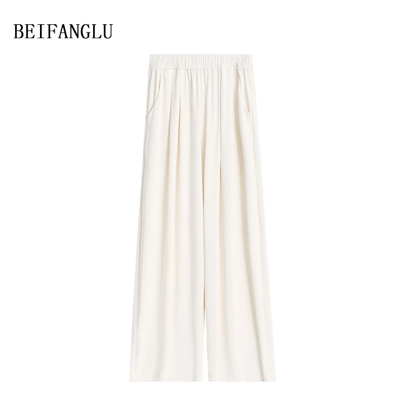 北方鹿 直筒休闲裤夏季新款百搭垂感慵懒休闲显瘦简约女YH10019