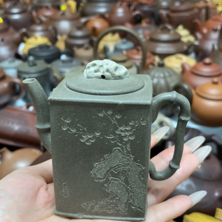 俺***民底槽青茶壶紫砂艺术作品