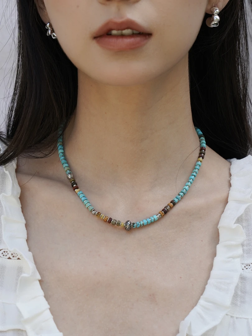 钛钢项链 【蓝色之眼】原创手作串珠项链链子小众饰品颈链锁骨链