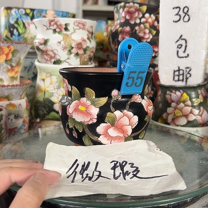 满38包邮 景德镇幸运花盆