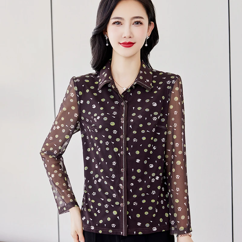 2025新款妈妈装衬衫女春夏中老年女装洋气显瘦秋季台湾纱气质上衣