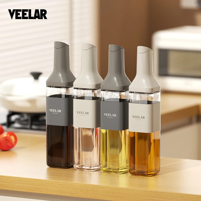 VEELAR自动开合玻璃油壶家用厨房防漏油罐酱油醋瓶大容量倒油瓶