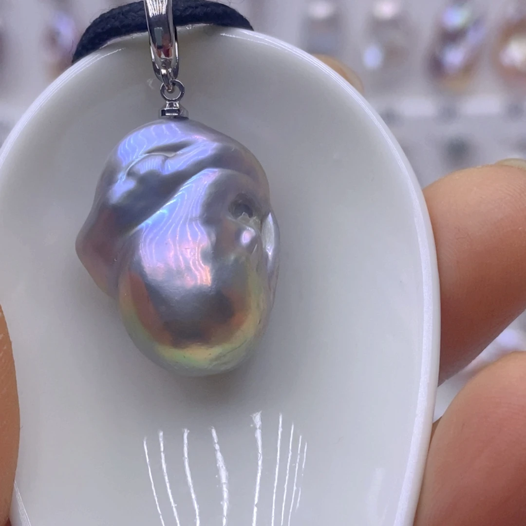 颈饰银S925镶嵌淡水珍珠