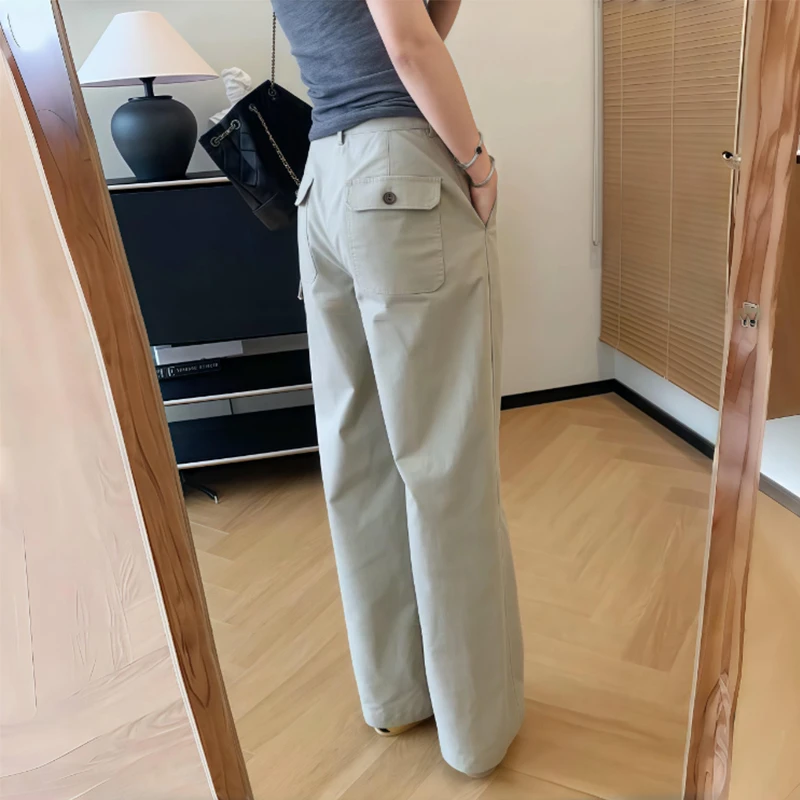 2025年春夏新款休闲工装裤女大码女装胖妹妹宽松显瘦百搭高腰长裤