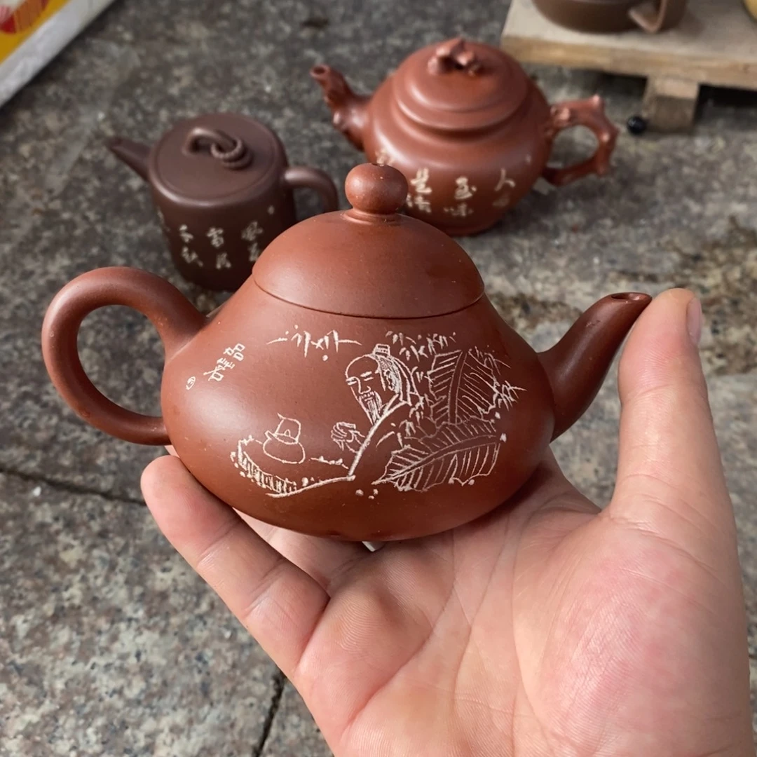 张***万茶壶紫砂卡白大矮梨