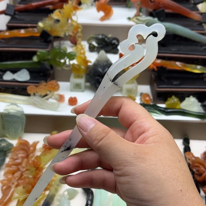 未镶嵌蛇纹石玉岫玉发簪