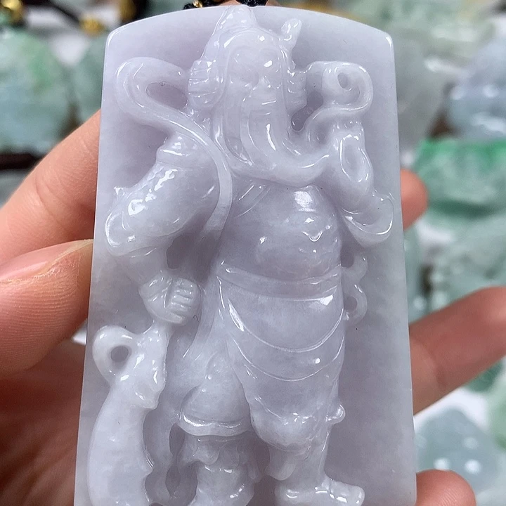 翡翠未镶嵌颈饰立体关二爷福利卡厚13+