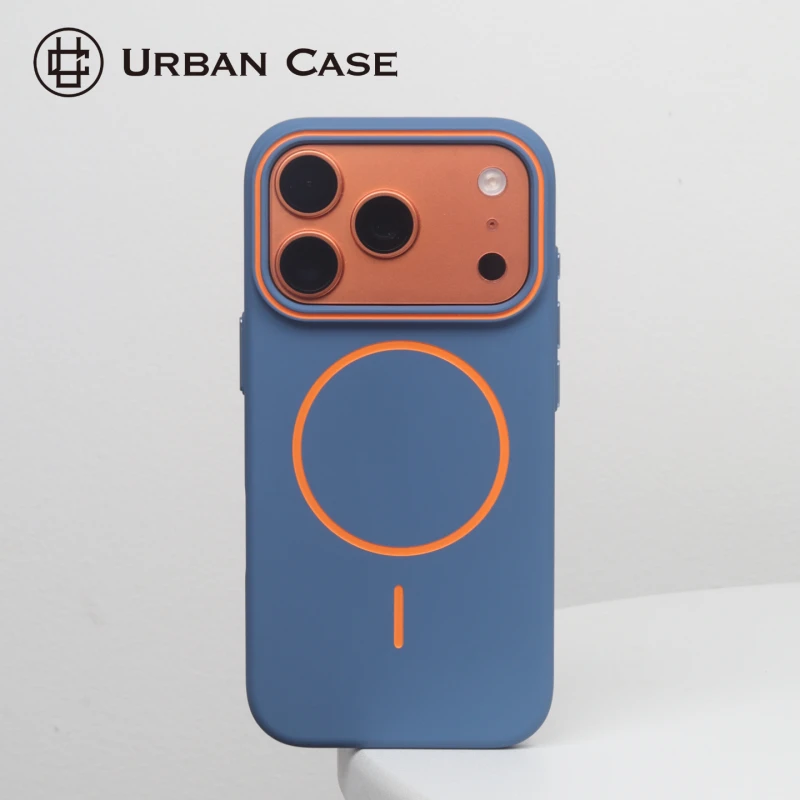 简约撞色PC硬壳适用于iPhone17promax磁吸手机壳苹果17pro保护套