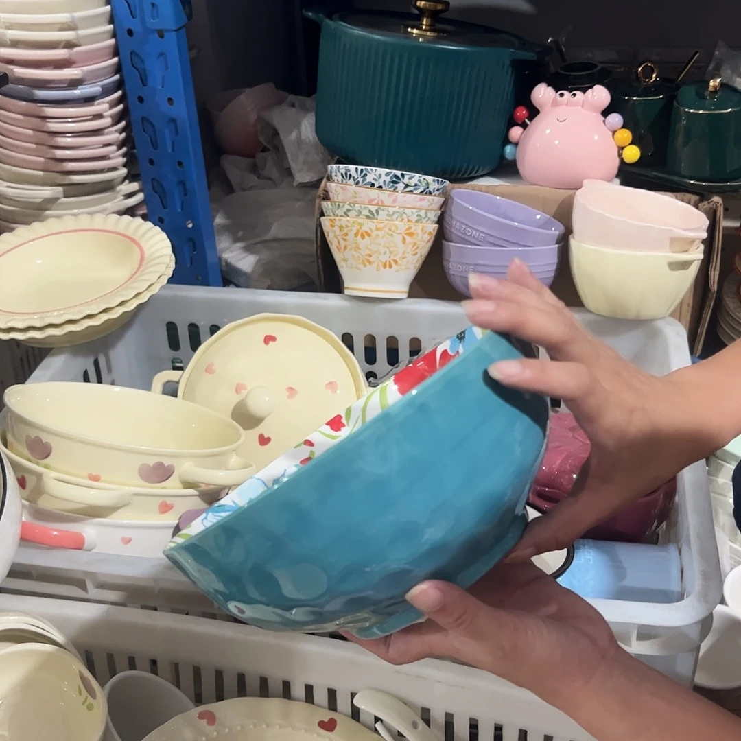 瓷片花园8寸碗一个