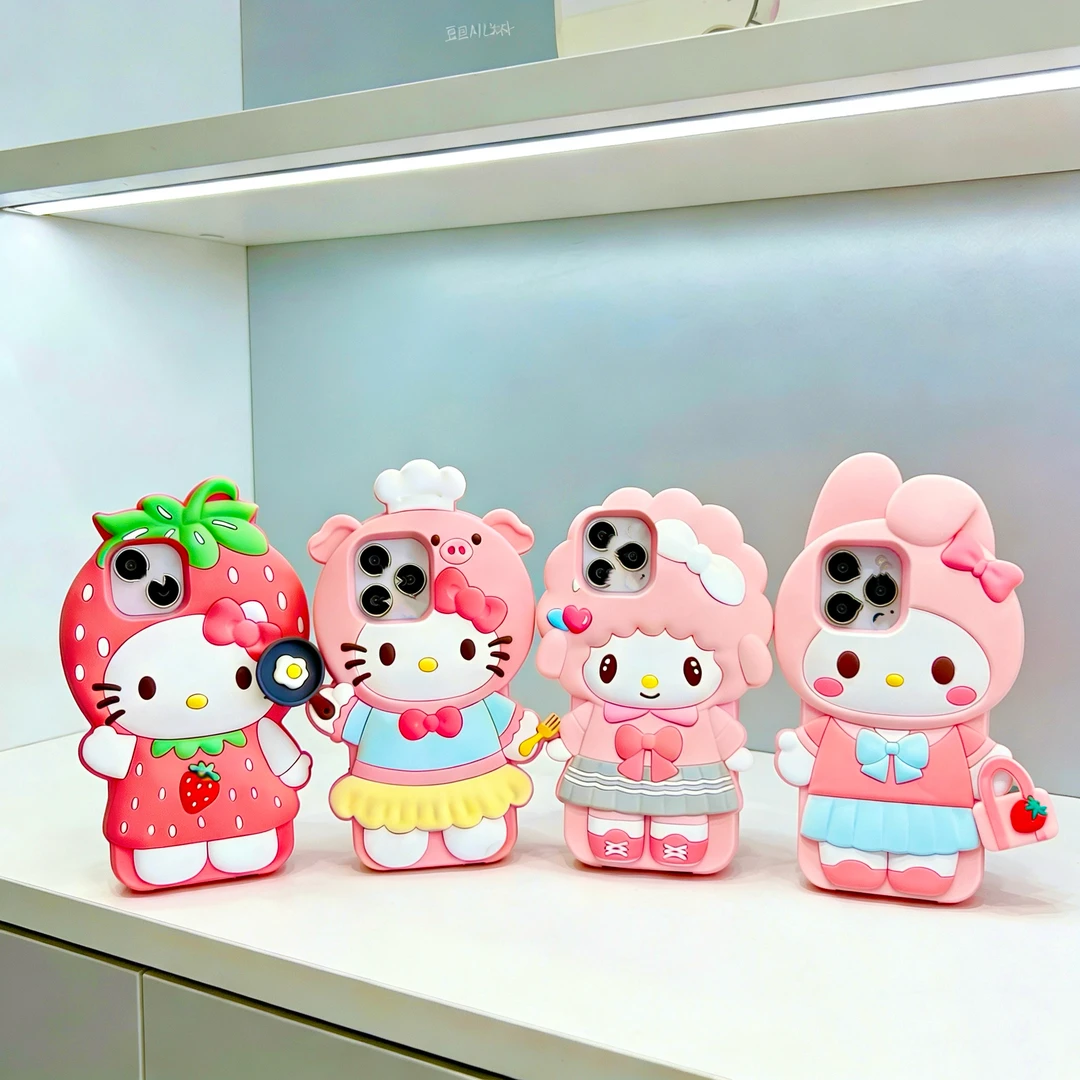 拎包小羊美乐蒂厨师猪草莓KT可爱适用苹果iPhone17/16软硅胶手机