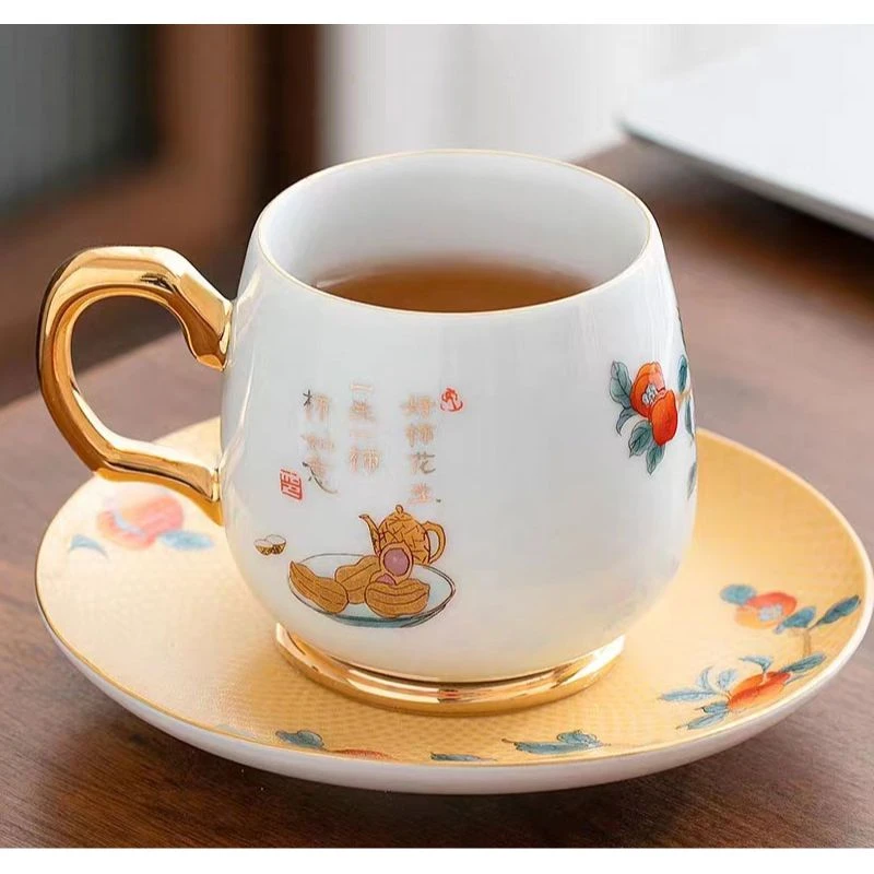 A355-柿柿如意咖啡杯（裸瓷）JSY