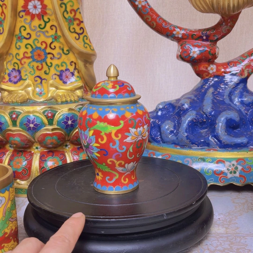大*王铜胎掐丝珐琅将军罐一个