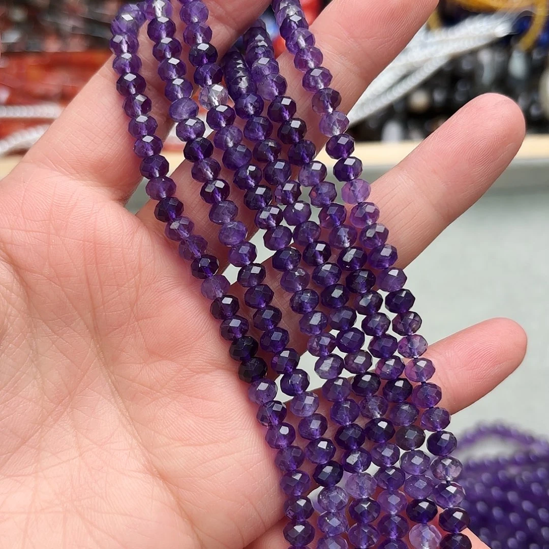 玛瑙/玉髓未镶嵌珠宝半成品卡5紫水晶算切一条