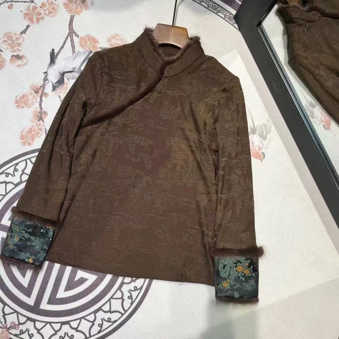 深圳南油新中式加绒打底衫上衣-137