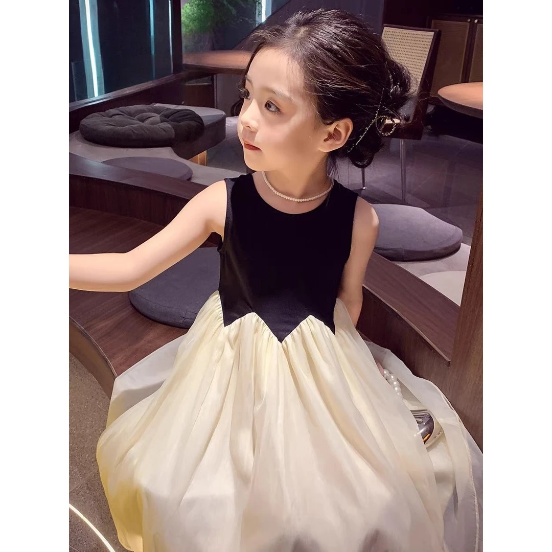 拉夏贝尔【断码】女童连衣裙夏装2025新款洋气网纱公主裙小女