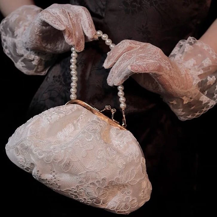 【千寻好物】原创复古仙女包配旗袍包超仙手提包珍珠链斜挎包包女