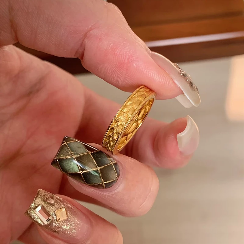 钛钢戒指 麦穗戒指轻奢小众高级感尾戒女款设计感开口食指戒指环