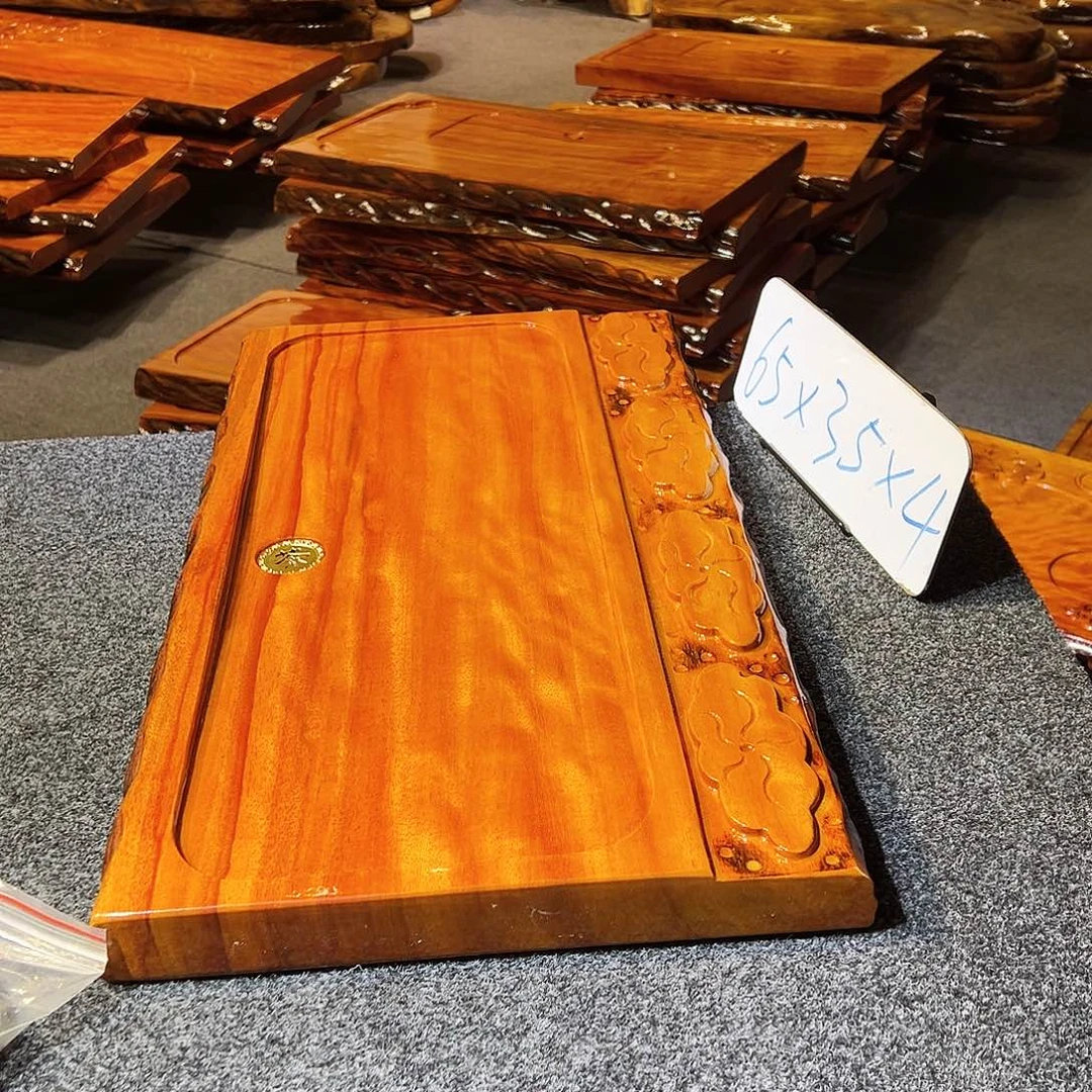 花梨木类石**户花梨木茶盘，整板无拼接